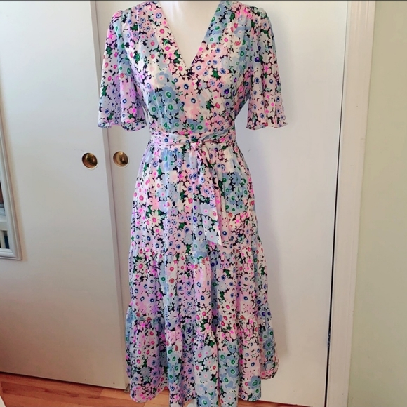 Kate Spade BNWOT Daisy Garden Flutter Sleeve Midi Dress - Picture 5 of 8
